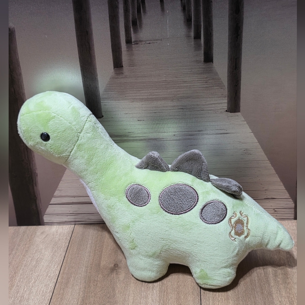 Bellzi Brontosaurus Dinosaur Green Spotted Plush